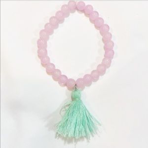 PINK & MINT GREEN TASSEL BRACELET